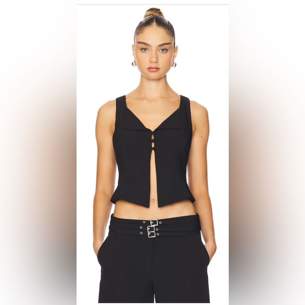 Lioness Black Cut Out Fitted Tank Top